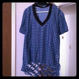 Distressed Shirt. Can be worn as a top or dress.